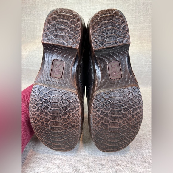 Sofft Berit brown leather slip on clogs shoes size 8M boho classic none slip - Picture 8 of 8